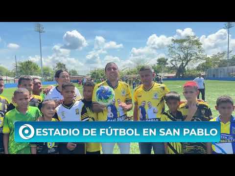 Así quedó el nuevo estadio de fútbol en el municipio de San Pablo, sur de Bolívar