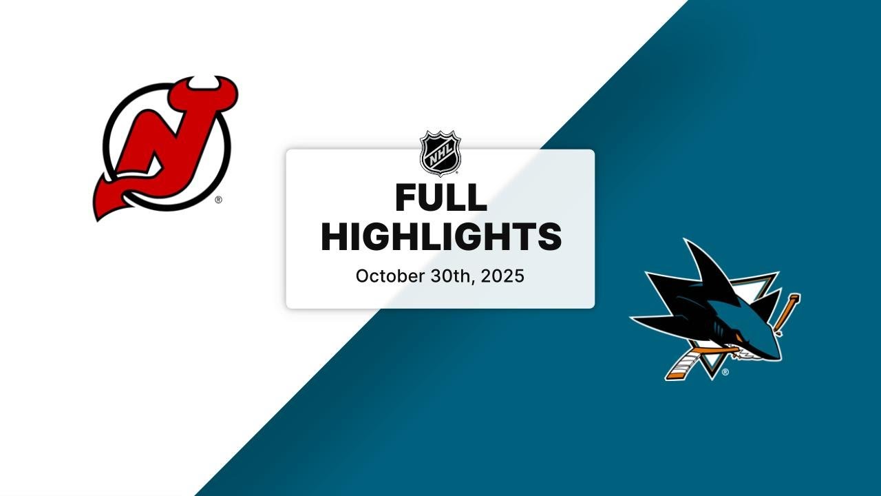 NHL Highlights | Devils vs. Sharks | October 30, 2025