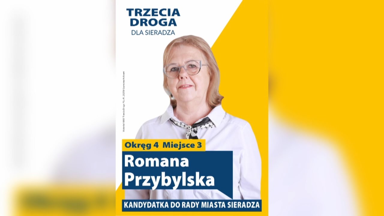 ROMANA PRZYBYLSKA – kandydatka do Rady Miasta Sieradza