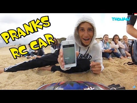 RC CAR ON BEACH - PART 2 - VIDEO GAGS- CAM ONBOARD FPV TRAXXAS 4X4