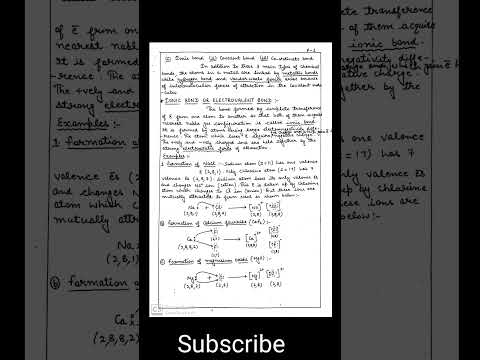 Ionic Bond And Covalent Bond Class 11 Best Notes for exam #shorts