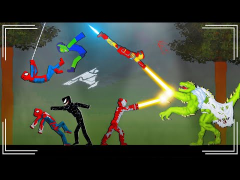 Spider-Man Team and Ironman Team vs Enemies Epic Battle in People Playground