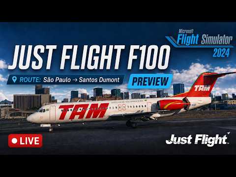 Meet The Fokkers! Just Flight Fokker 100 Preview Stream - Sao Paulo to SANTOS DUMONT on VATSIM!
