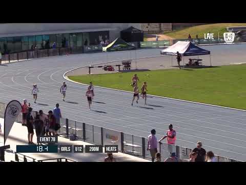 GIRLS U12 200M HEAT 3 - 2018 STATE TRACK AND FIELD CHAMPIONSHIPS // LAVicTV