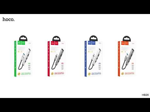 USB-хаб Hoco HB26 4 в 1 адаптер: 3 порта USB 2.0 + 1 порт USB 3.0 - фото 1 - id-p1884765654