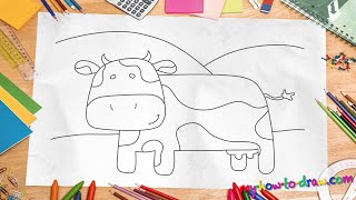 How to draw a cow - Easy step-by-step drawing lessons for kids