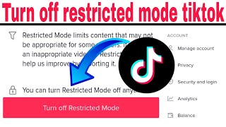 How to turn off restricted mode tiktok| tiktok setting restricted mode kaise band kre tarika