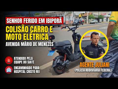 COLISÃO ENTRE CARRO E MOTO ELÉTRICA NA AVENIDA MÁRIO DE MENEZES EM IBIPORÃ