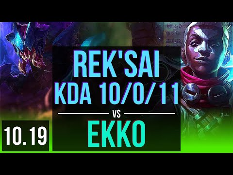 REK'SAI vs EKKO (JUNGLE) | KDA 10/0/11, Legendary | NA Diamond | v10.19