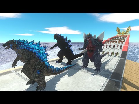 Godzilla 2021+ Heisei Godzilla + Space Godzilla vs Ghidorah Death Clim - Animal Battle Simulator