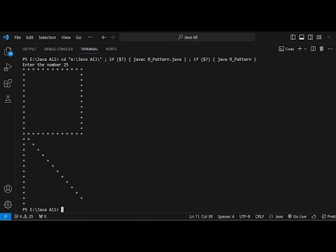Java Program R Pattern Print User Input For Visual Studio Code Vs Code Coding