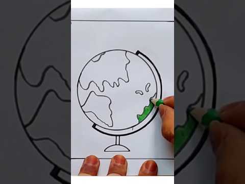 How to Draw a Globe Step by Step Easy I Globe Drawing | World Map Drawing | How to Draw World Map