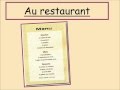 Au restaurant