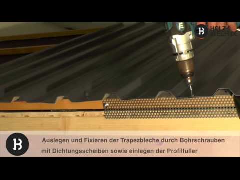 Gartenhaus-Dach mit Trapezblech decken – so geht's