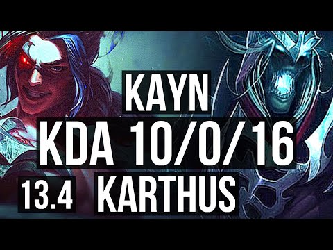KAYN vs KARTHUS (JNG) | 10/0/16, 1.4M mastery, Legendary, 500+ games | KR Master | 13.4