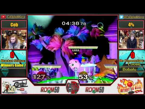 SSBM - ROOM 50 Singles LOSERS FINAL - Cob (Peach) vs 4% (Jigglypuff) 720p