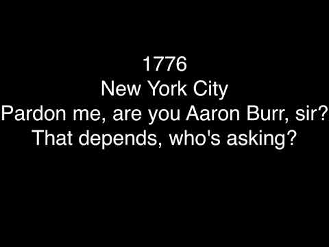 Hamilton - Aaron Burr, Sir/ Take My Shot Official Lyrics