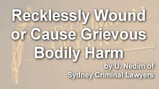 Recklessly Wound or Cause Grievous Bodily Harm