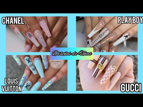 UÑAS ACRÍLICO💅 DISEÑOS DE MARCAS/ LOUIS VUITTON/GUCCI/ CHANEL/ PLAYBOY/ TENDENCIA EN UÑAS 2020-2021