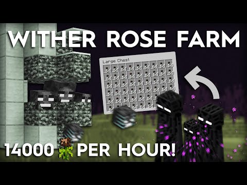 Wither Rose Farm - 14000 Roses Per Hour - 1.20+ — Minecraft farm tutorial thumbnail