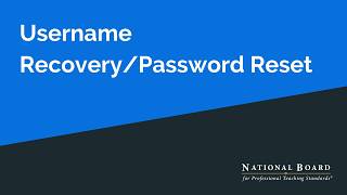 Username Recovery/Password Reset
