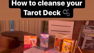 How to cleanse Preowned tarot cards - very EASY. Clear energy