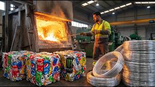 Aluminum Tin Can Recycling Process and Tour of a Wire Making Factory in Aluminium Extrusion Plant