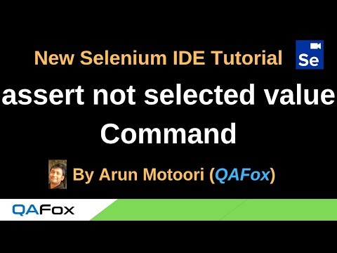 New Selenium Ide Part 34 Assert Not Selected Value Command
