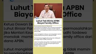 Menkeu Purbaya Tak Biayai Family Office dengan APBN, Luhut: Ya Memang Enggak Ada yang Mau Dibiayain