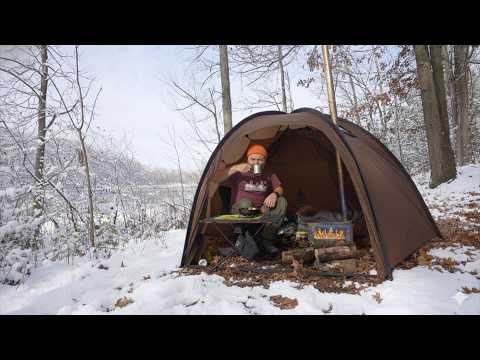 Hot Tent Camping in the Snow at a Secret Campsite