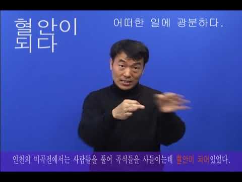 「혈안」의 한국수어 표현