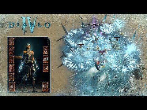 Diablo 4 Endgame Cold Sorceress build, Blizzards everywhere !