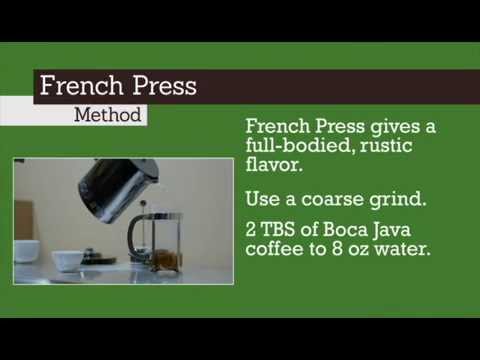 Boca Java Coffee French Press Brewing Method
