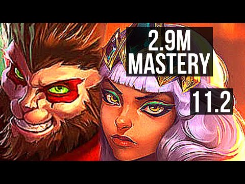 WUKONG vs QIYANA (MID) | 2.9M mastery, 2200+ games, 6 solo kills, Godlike | NA Master | v11.2
