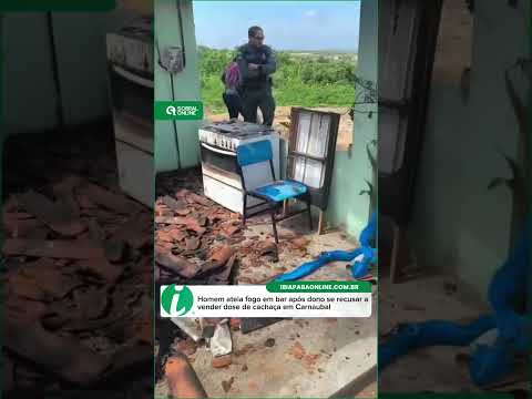 Homem ateia f0go em carro e em bar, após dono se recusar a vender dose de bebida em Carnaubal #ceará