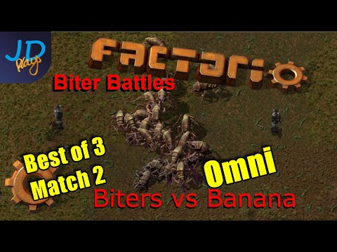 Factorio PvP Biter Battles Round 3 Part 2 SteelAxe Biters vs SteelAxe Banana | Hosted by Omni