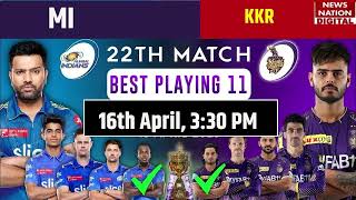 MI vs KKR 2023 Playing 11: Mumbai vs Kolkata Playing 11 | Today Match Prediction and Playing 11