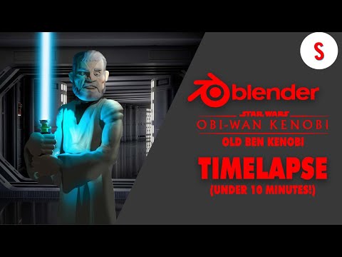 I CREATED OLD OBI-WAN KENOBI in BLENDER! *UNDER 10 MINUTES!*