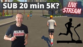 Can I run a Sub 20 min 5K on a treadmill? Wearing the Brooks Launch GTS 8 | LIVE STREAM
