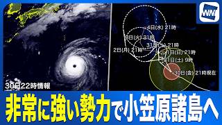 【台風31号 2026】非常に強い勢力で小笠原方面へ／動き定まらず今後の進路に注意〈予報士解説〉