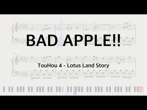 Bad Apple!! Piano Tutorial - Touhou 4 - Lotus Land Story (FREE SHEETS)