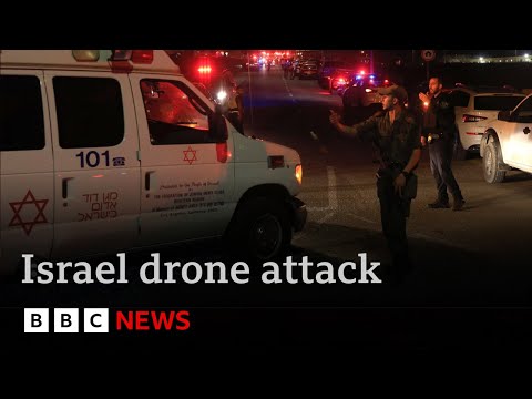 Video | At least 65 injured in Hezbollah drone strike on Israeli military base | BBC News