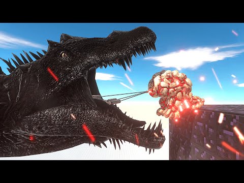 Godzilla Eats Feeds With Harpoon Slow Motion - Animal Revolt Battle Simulator #47