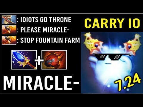MIRACLE- Carry Io FOUNTAIN FARM Top Rank Players No RESPECT ft Mage- Epic Fun 7.24 Dota 2