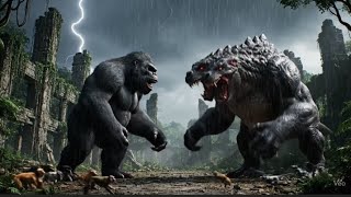 King Kong vs. 3Headed Beast | The Final  Rescue #animals #movie #ai #usa