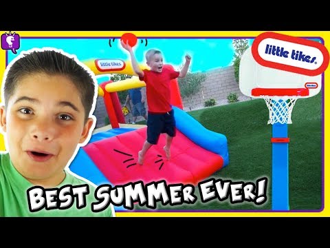 TOP 10 IDEAS for BEST SUMMER EVER!! Obstacle Course with Little Tikes Toys by HobbyKidsTV