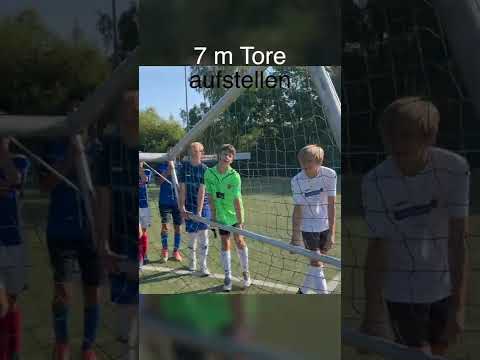 When they enter the C-youth team, the children also have to set up the large 7-meter goals themse...