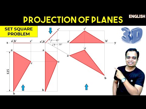 Projection of Planes || Surface Inclined to HP and Edge inclined to VP