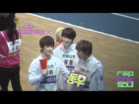[Fancam] 120108 Hoya & Dongwoo I say 동 You say 우 @ Idol Athletic Championship