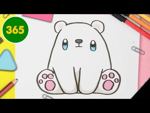 Comment dessiner un OURS POLAIRE kawaii -  comment dessiner des animaux kawaii